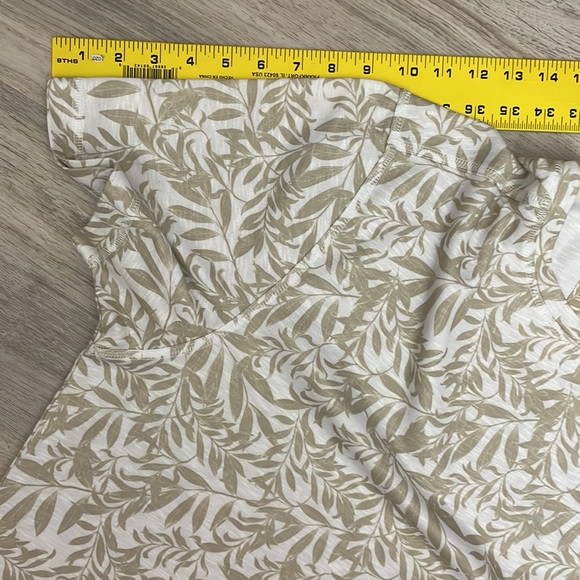 Tasso Elba Island Tan & White Leaf Print Short Sleeve Sun Protect Men's Tee XXL - Picture 7 of 8